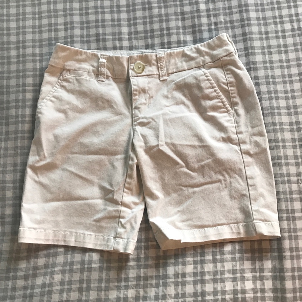 White jean shorts